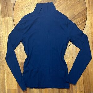 J. Crew Navy Knit Mock Neck Long Sleeve Top